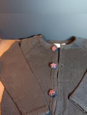 Huntington Ridge Women's Medium Black Chunky Knit Cardigan Sweater